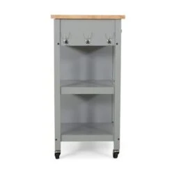 Byway Contemporary Kitchen Cart With Wheels By Christopher Knight Home - Gray + Natural -Gourmet Interiors 7ea0c75c 7a74 42a8 a33a 89b82e49dbfd