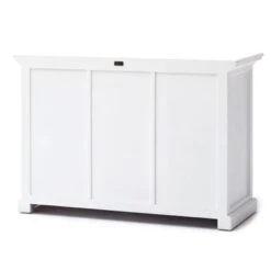 NovaSolo White Mahogany Buffet With Two Rattan Baskets - 49.21 X 19.69 X 33.46 - 49.21 X 19.69 X 33.46 - White -Gourmet Interiors 7f0ad7e5 7e7c 4018 92c3 a312cdc5187d