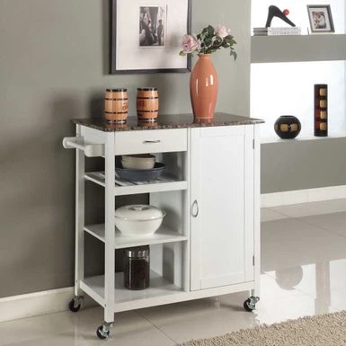 Porch & Den Ringsby Wooden 3-shelf Kitchen Cart - White 3 Porch & Den Ringsby Wooden 3-shelf Kitchen Cart - White