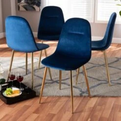 Carson Carrington Baengling Upholstered 4-piece Dining Chair Set - Navy Blue -Gourmet Interiors 7fc2aa29 b15a 48ce b2ed 01ce38f47649