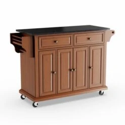 Full Size Solid Black Granite Top Classic Cherry Finish Kitchen Cart - N/A - Kitchen Cart - Wood - Cherry 9 Full Size Solid Black Granite Top Classic Cherry Finish Kitchen Cart - N/A - Kitchen Cart - Wood - Cherry -Gourmet Interiors 7fe53c01 5809 46b4 b9ab cf23478f4b4e