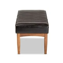 Baxton Studio Daymond Mid-Century Modern Dining Bench - Tan -Gourmet Interiors 8046533f cecd 4c3e 9358 8af21e2ddef2