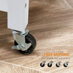 HOMCOM Compact Kitchen Island Cart On Wheels, Rolling Utility Trolley Cart With Storage Shelf & Drawer For Dining Room - Grey -Gourmet Interiors 8139527a 5fb7 4b4f bb7c 054d5a582952