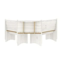 Living Essentials By Hillsdale Gablewood Wood L-Shaped Dining Nook, Washed White With Honey Tops - 28.75H X 39.25W X 23.5D - Washed White W/ Honey Tops -Gourmet Interiors 817ffc65 8e2a 4297 bc76 6ed29c302130