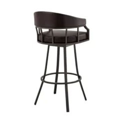Palmdale 26" Swivel Brown Faux Leather And Java Brown Metal Bar Stool -Gourmet Interiors 81acec90 bb0c 45bd b349 2c8e389ea9a3