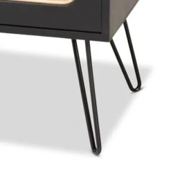 Baxton Studio Davion Mid-Century Modern 2-Door Sideboard Buffet With Rattan-Espresso - Espresso Brown, Natural Brown -Gourmet Interiors 82106965 85f8 4783 81c5 9e8a81081864