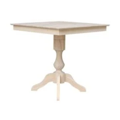 36" X 36" Square Top Pedestal Table - Unfinished - 35.9"H -Gourmet Interiors 821380eb 3a6a 4266 bf04 ad06a20ea13f