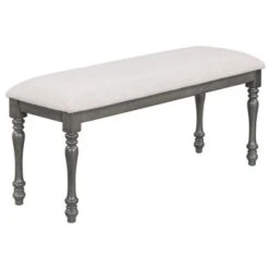 Nestfair 6-Piece Wood Dining Table Set With 4 Upholstered Chairs And Bench - Grey -Gourmet Interiors 8231e89f 6033 4314 9aca 93d49cfd95a1