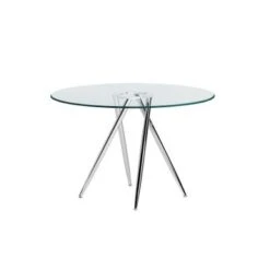 Somette Benz 47" Round Glass Table With Tapered Art Deco Base - Silver 12 Somette Benz 47" Round Glass Table With Tapered Art Deco Base - Silver -Gourmet Interiors 82b17c9c 0f7c 4dcf 965a 94080f7a130e