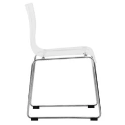 LeisureMod Lima Modern Acrylic Dining Chair With Chrome Base - Clear -Gourmet Interiors 831de8ae 591f 4c4b 8e11 b8fd3c357ea2