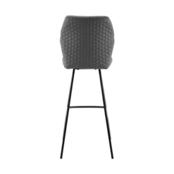 Tandy Gray Faux Leather And Black Metal 30" Bar Stool -Gourmet Interiors 833c6f1c dcbb 43f2 b678 08a9c507817c