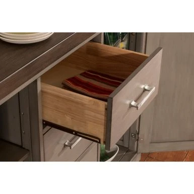 Hillsdale Brigham Kitchen Island In Gray With Stainless Steel Top - 36.25H X 48W X 18D - Portable 9 Hillsdale Brigham Kitchen Island In Gray With Stainless Steel Top - 36.25H X 48W X 18D - Portable - Image 7