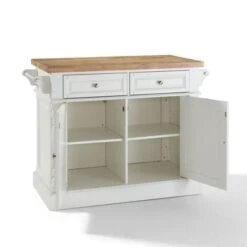 Oxford Butcher Block Kitchen Island - 47.75 "W X 23 "D X 35.75 "H - Stationary - White - Wood -Gourmet Interiors 83cbbd5c f812 4689 ac77 1a7247f8abe3