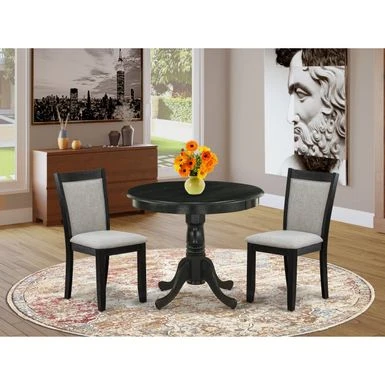 Dining Table Set Contains A Wooden Dining Table And Dining Chairs With Linen Fabric Seat (Pieces Option) - ANMZ3-AB6-06 3 Dining Table Set Contains A Wooden Dining Table And Dining Chairs With Linen Fabric Seat (Pieces Option) - ANMZ3-AB6-06