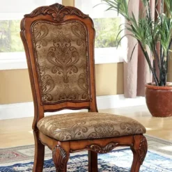 Traditional Antique Oak/Brown Side Chair (2/CTN)
