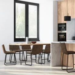 WyndenHall Adrienne Mid Century Modern Dining Chair (Set Of 2) - 21.26" D X 20.47" W X 30.31"H - Distressed Brown