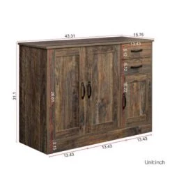 Clihome 43in. Wood Entryway Serving Storage Cabinet Buffet Sideboard - Walnut -Gourmet Interiors 854e0e18 7203 4481 b9b7 abcf2e9186c1