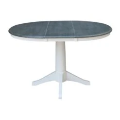 36" Round Extension Dining Table With 4 Madrid Chairs - Distressed Oak -Gourmet Interiors 854ecd46 1693 4f69 a3ba eeeb4a3c154f