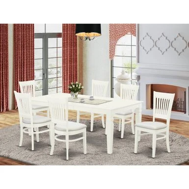 Mid-Century Dining Table Set - Butterfly Leaf Dining Table & Chairs With Slatted Back (Pieces, Color & Seat Type Options ) - LGVA5-BLK-C 4 Mid-Century Dining Table Set - Butterfly Leaf Dining Table & Chairs With Slatted Back (Pieces, Color & Seat Type Options ) - LGVA5-BLK-C - Image 2
