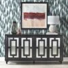Lifestorey Lavoy 4-Door Mirrored Buffet/Sideboard - Black