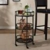 Carbon Loft Inyo Rustic Industrial Style Metal And Wood Mobile Serving Cart - Cart-Brown/Black -Gourmet Interiors 85daf161 4324 46c5 9317 d04b738fbc6c