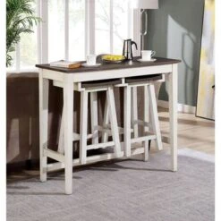 3 Piece Bar Table Set With Two Stools - Antique Teal, Gray -Gourmet Interiors 8614bb3b 2c38 48a0 b066 a065714c7108