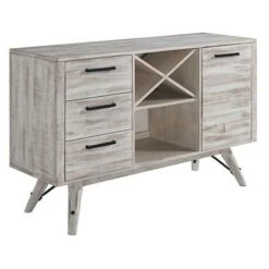 Carson Carrington Juteboda Rustic Wheathered White Server - N/A