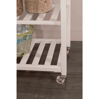Hillsdale Kennon Kitchen Cart In White With Stainless Steel Top - Kitchen Cart - Stainless Steel 7 Hillsdale Kennon Kitchen Cart In White With Stainless Steel Top - Kitchen Cart - Stainless Steel - Image 5