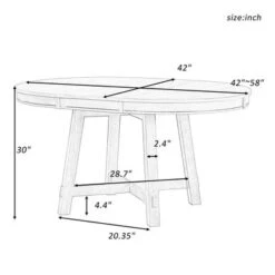 Merax Farmhouse Round Extendable Dining Table - Espresso -Gourmet Interiors 863e1522 e18d 45fb b713 7a29b49c492f