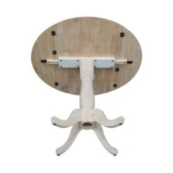 42" Round Pedestal Dual Drop Leaf Table - Unfinished - N/A - 35.5"H -Gourmet Interiors 868d60f4 e416 42f2 8cd5 6a53234f389a