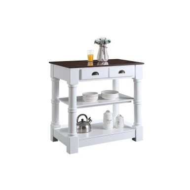 Monterey 36 In. Kitchen Island With Walnut Veneered Wood Countertop - 36" W X 28" D - Stationary - White - Wood 6 Monterey 36 In. Kitchen Island With Walnut Veneered Wood Countertop - 36" W X 28" D - Stationary - White - Wood - Image 4