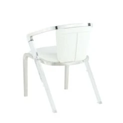 Somette Modern Arm Chair With Steel & Solid Acrylic Frame, Set Of 2 - Set Of 2 - White - Dining Height -Gourmet Interiors 879b39cf 1a54 4907 87b2 bb3fb0590298