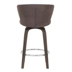 Mynette 30" Swivel Brown Faux Leather Bar Stool -Gourmet Interiors 87a20ab4 4f16 4c23 b7e5 69e66ad49f91