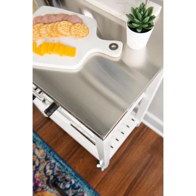 Causey Kitchen Cart White 8 Causey Kitchen Cart White - Image 6