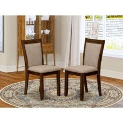 East West Furniture Linen Fabric Upholstered High Back Dining Chairs Set Of 2- (Fabric Color Options) - MZCNT04
