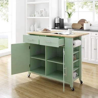 Savannah Wood Top Drop Leaf Kitchen Island/Cart - 30"d X 42"w X 37"h - Mint 21 Savannah Wood Top Drop Leaf Kitchen Island/Cart - 30"d X 42"w X 37"h - Mint - Image 19