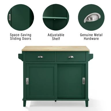 Cora Drop Leaf Kitchen Island - White 8 Cora Drop Leaf Kitchen Island - White - Image 6