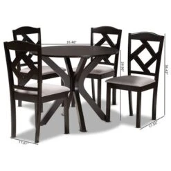 Baxton Studio Carlin Modern And Transitional 5-Piece Wood Dining Set - Dark Oak -Gourmet Interiors 88396273 cf20 44eb aa9f 9b1dc1efbbae