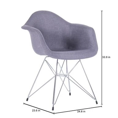 Porthos Home Upholstered Dining Armchairs W/ Metal Legs (Set Of 2) - Blue 11 Porthos Home Upholstered Dining Armchairs W/ Metal Legs (Set Of 2) - Blue - Image 9