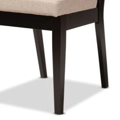 Baxton Studio Octavia Modern And Contempory Upholstered Wood Dining Chair Set(2PC) - Sand, Dark Brown -Gourmet Interiors 88774633 f45c 4b2e b6ba 288efa928b87