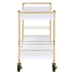 Alios Serving Cart With Gold Frame - Black With Gold Frame -Gourmet Interiors 8882d3c9 3091 4fa1 a523 d03ed40b2656