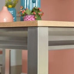 Sheffield Table, Dining By Home Styles - Whitewash, Wood Top, Stainless Frame -Gourmet Interiors 88edebc4 695d 4fb9 87df 73aef39a77dd