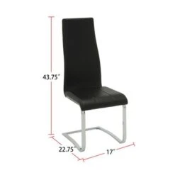 Set Of 4 Side Chairs With Metal Legs - Black -Gourmet Interiors 89014cee 1add 4c3e 84b3 063f2375bae4