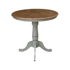 36" Round Top Pedestal Table - Hickory/Stone - Hickory/Stone - 41.1"H -Gourmet Interiors 890eda8b 906d 4bbb ad81 7d6c8e4fe2f4