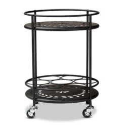 Baxton Studio Dallan Modern Industrial Metal 2-Tier Kitchen Cart - White -Gourmet Interiors 896b816d ed90 4da5 8f88 397207896f99