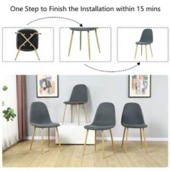 Sicotas 4 Piece Dining Chairs Set For Kitchen Living Room - Grey/Black -Gourmet Interiors 8981aa87 d3c8 47e2 8ad6 d1eb616cfca8