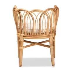 Baxton Studio Melody Modern Natural Finished Rattan Dining Chair - Neutral -Gourmet Interiors 89918fa5 79b0 48a1 b490 7c3becda1f34