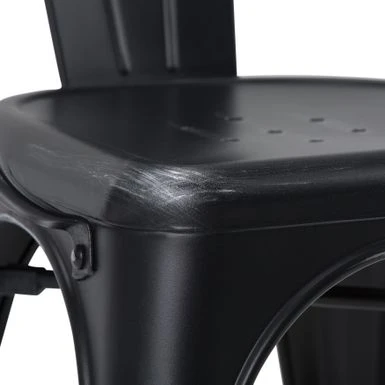 WYNDENHALL Elisse Industrial Metal Dining Arm Chair (Set Of 2), Fully Assembled - 20.6"w X 19.7"d X 28.3"h - Distressed Black And Silver 5 WYNDENHALL Elisse Industrial Metal Dining Arm Chair (Set Of 2), Fully Assembled - 20.6"w X 19.7"d X 28.3"h - Distressed Black And Silver - Image 3