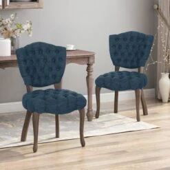 Crosswind Diamond Stitch Fabric Dining Chair By Christopher Knight Home - Charcoal/Brown Wash Finish -Gourmet Interiors 8a0fff81 7689 4f1e b5da ff41cf2caaaa