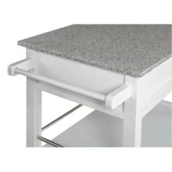 Chestley Kitchen Cart With Granite Top White -Gourmet Interiors 8a2d6992 91d3 4121 87e7 7a9de763212d